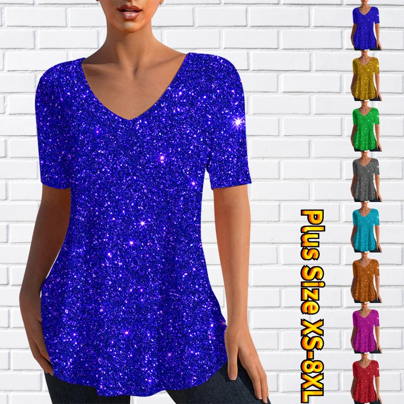 

Женская футболка с V-образным вырезом, с коротким рукавом