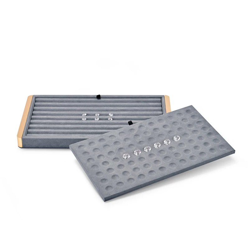 New high-end microfiber ring necklace bracelet multi-functional combination storage tray jewelry display tray