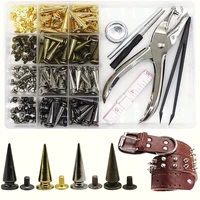 100 sets punk rivets buckles installation tools tapered alloy screw base clothing bags shoes jackets accessories diy buttons