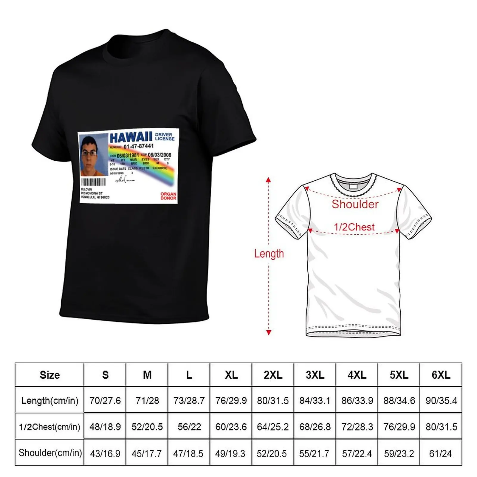 Футболка McLovin fake id Superbad, уличная мода, повседневная футболка. (art.: 3920dce092e22) - 3920dce092e22