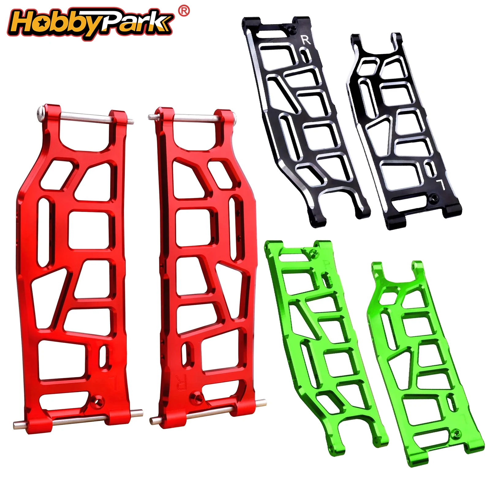 Фото Алюминиевые задние нижние рычаги подвески HobbyPark, замена для Arrma 1/8 Kraton Outcast Notorious Talion 6S BLX ARA330654 №1