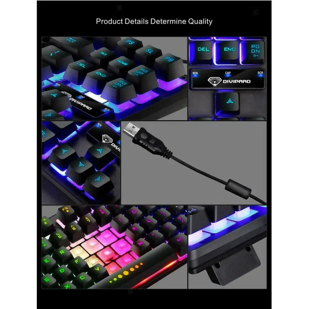 gaming keyboard 87 key gaming anti ghosting blue switch color backlit wired mechanical feel keyboard for pro gamer laptop free global shipping