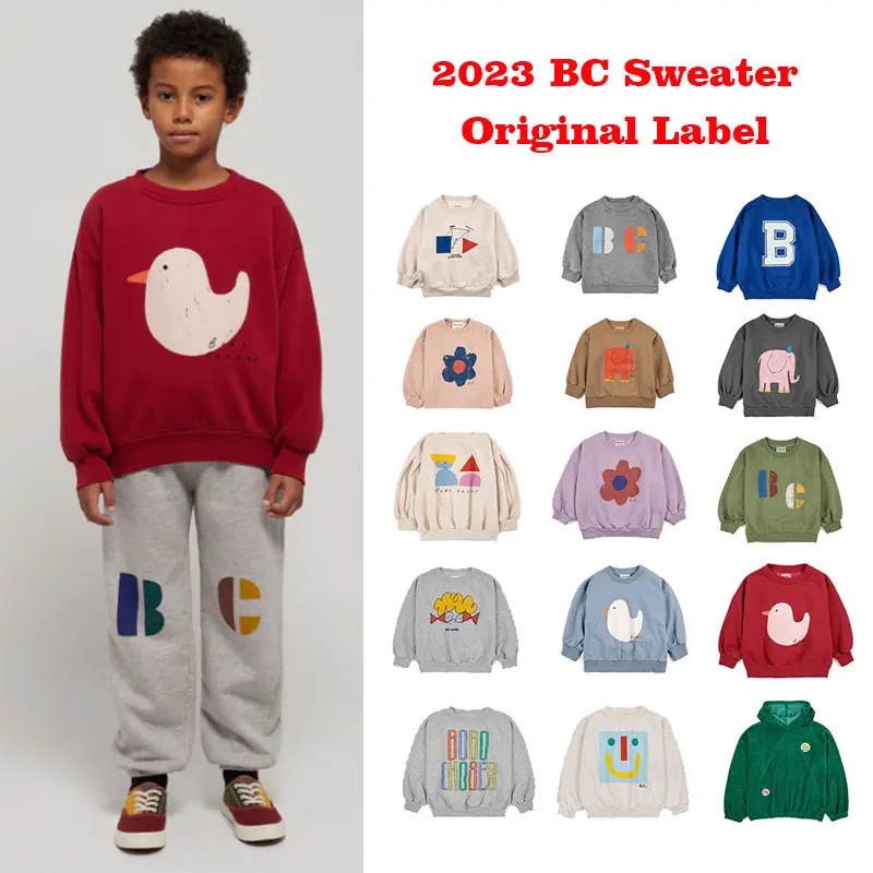 

Осень-зима 2023 BC AW, корейские свитера для мальчиков и девочек, детская одежда, Мультяшные хлопковые свитера, детская одежда, Топ