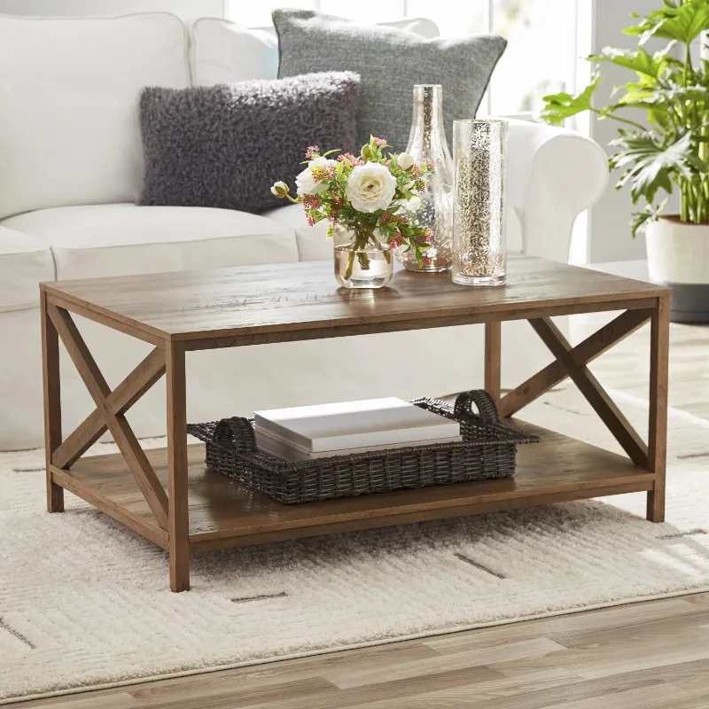 

Mainstays Farmhouse Rectangle Coffee Table, Rustic Weathered Oak