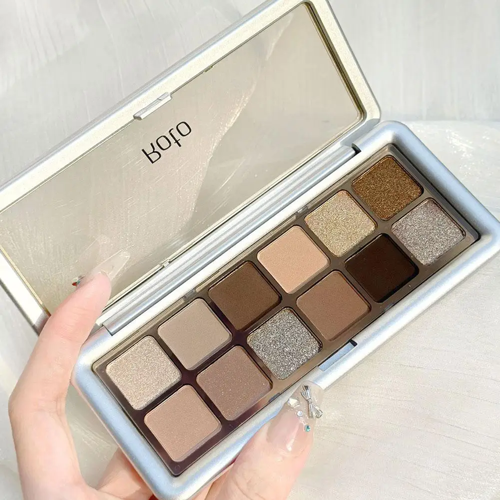 12 цветов Палитра теней для век мерцающие Позолоченные водонепроницаемые гладкие