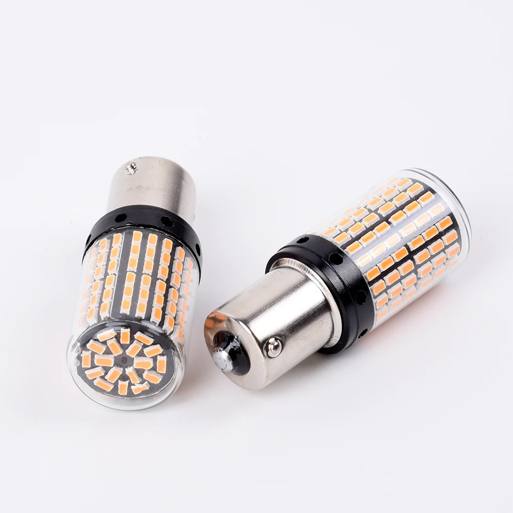 

2 Pack 12V 1156 144SMD BAU15S PY21W Canbus Amber High Brightness Car LED Turn Signal Lights New Car Replaceable Parts