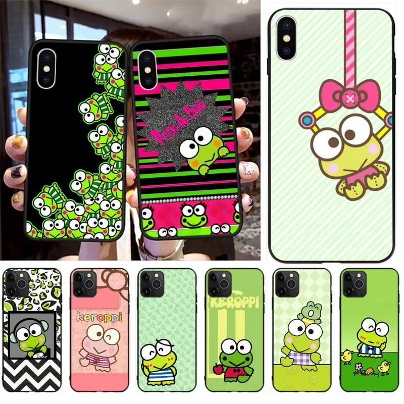 

Kawaii KEROKERO KEROPPI Phone Case For iphone 13 12 11 Pro Max Mini XS Max 8 7 Plus X SE 2020 XR Cover