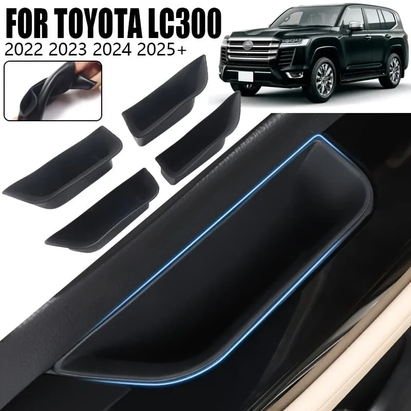 Фото Для Toyota Land Cruiser LC300 2022-2024: Силиконовый амортизирующий противоскользящий органайзер для передних и задних дверных ручек, легко моется №1