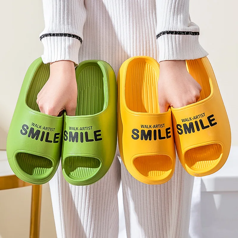 

Fashion Men Bathroom Slippers Couple Shoes Thick Platform Soft EVA Indoor Home Slides Non-slip Summer Beach Sandals Women W21