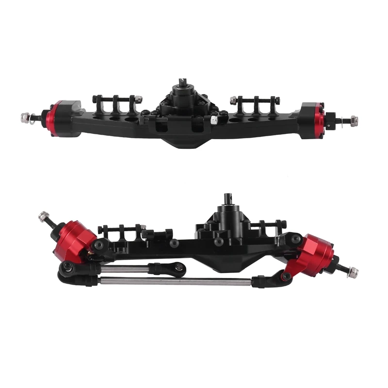 

New Metal Integrated AR45 Portal Axle Accessories For Axial SCX10 III AXI03007 1/10 RC Crawler Car Upgrades Parts,Black+Red