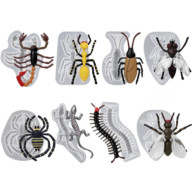 

Simulation Insect Fondant Mold DIY Handmade Funny Cake Decoration Spider Centipede Scorpion Silicone Mold Resin Molds Tool Gift
