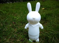 1pc kawai 7inch long ear rabbit money bank cans pvc doll diy paint blank white vinyl toy in opp bag