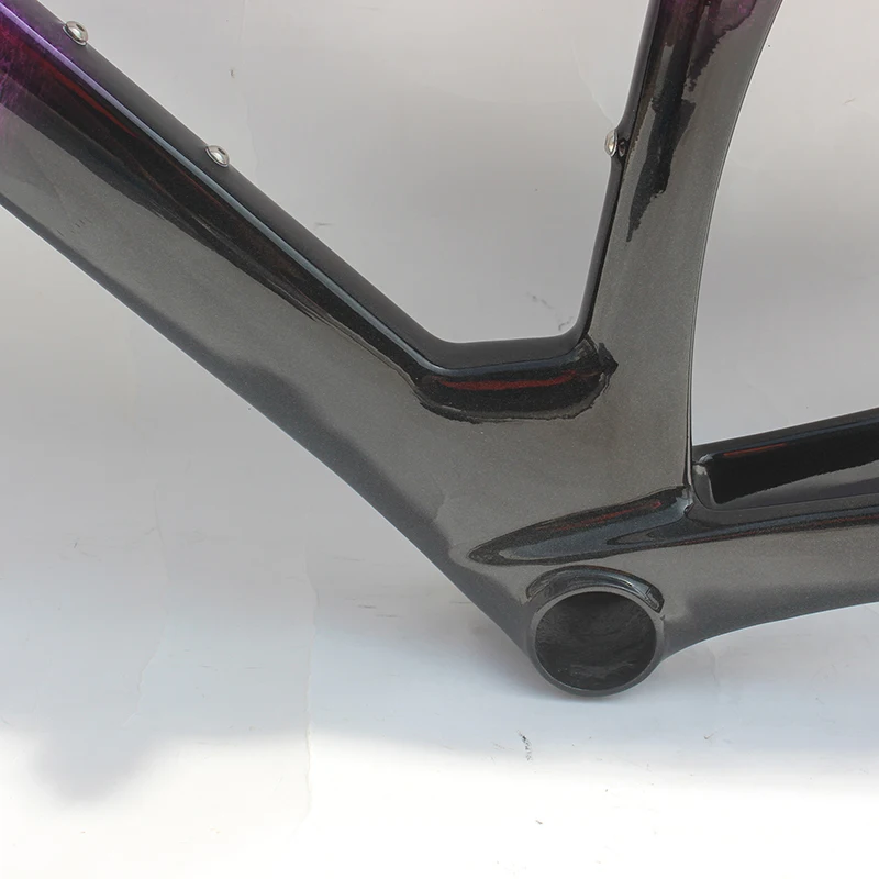 Naturefly Фиолетовая карбоновая гравийная рама велосипеда Дорожная сквозной оси