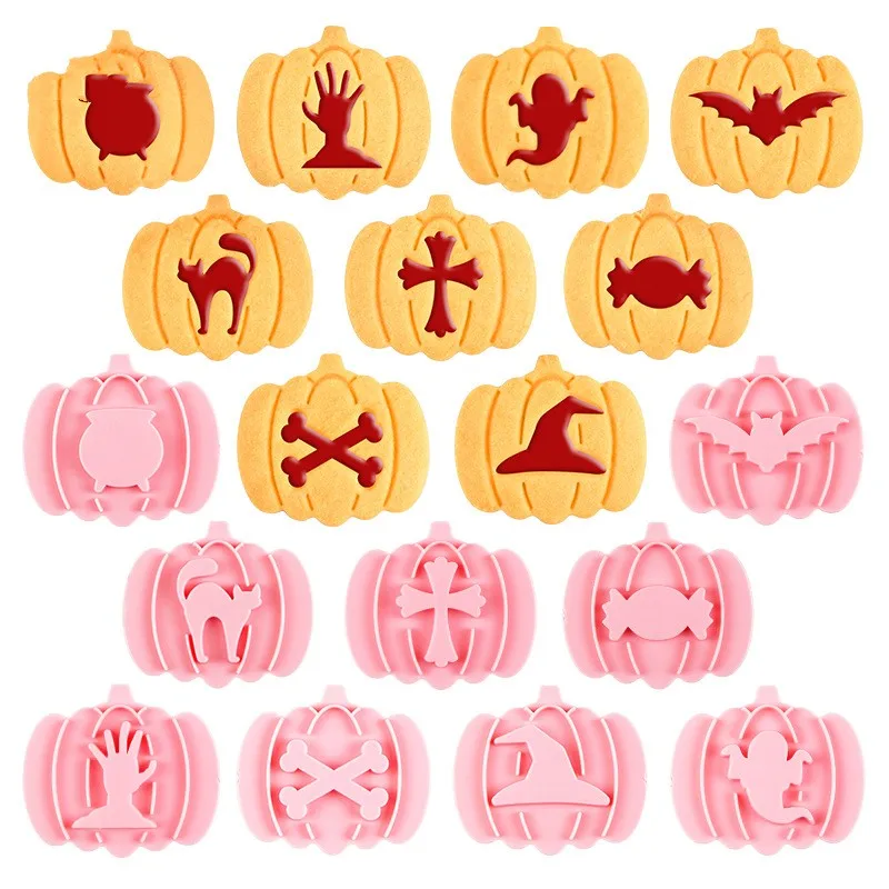 

Искусственная Тыква Призрак Череп предварительная печать для печенья штамп форма для печенья инструмент для тиснения для украшения торта ...