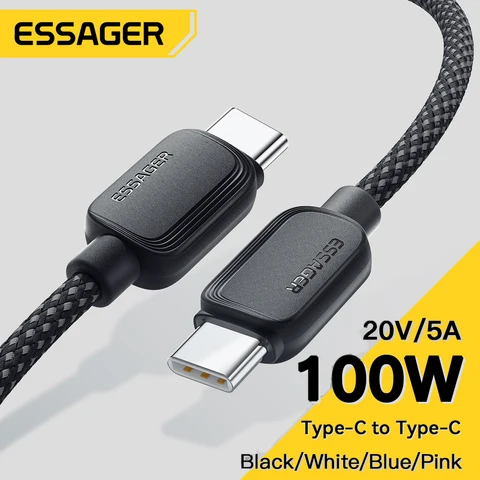 Essager 100 Вт USB-кабель типа C 5A PD Кабель для быстрой зарядки Тип C Провод для iPhone15 Xiaomi Samsung Huawei Oppo Oneplus Macbook iPad