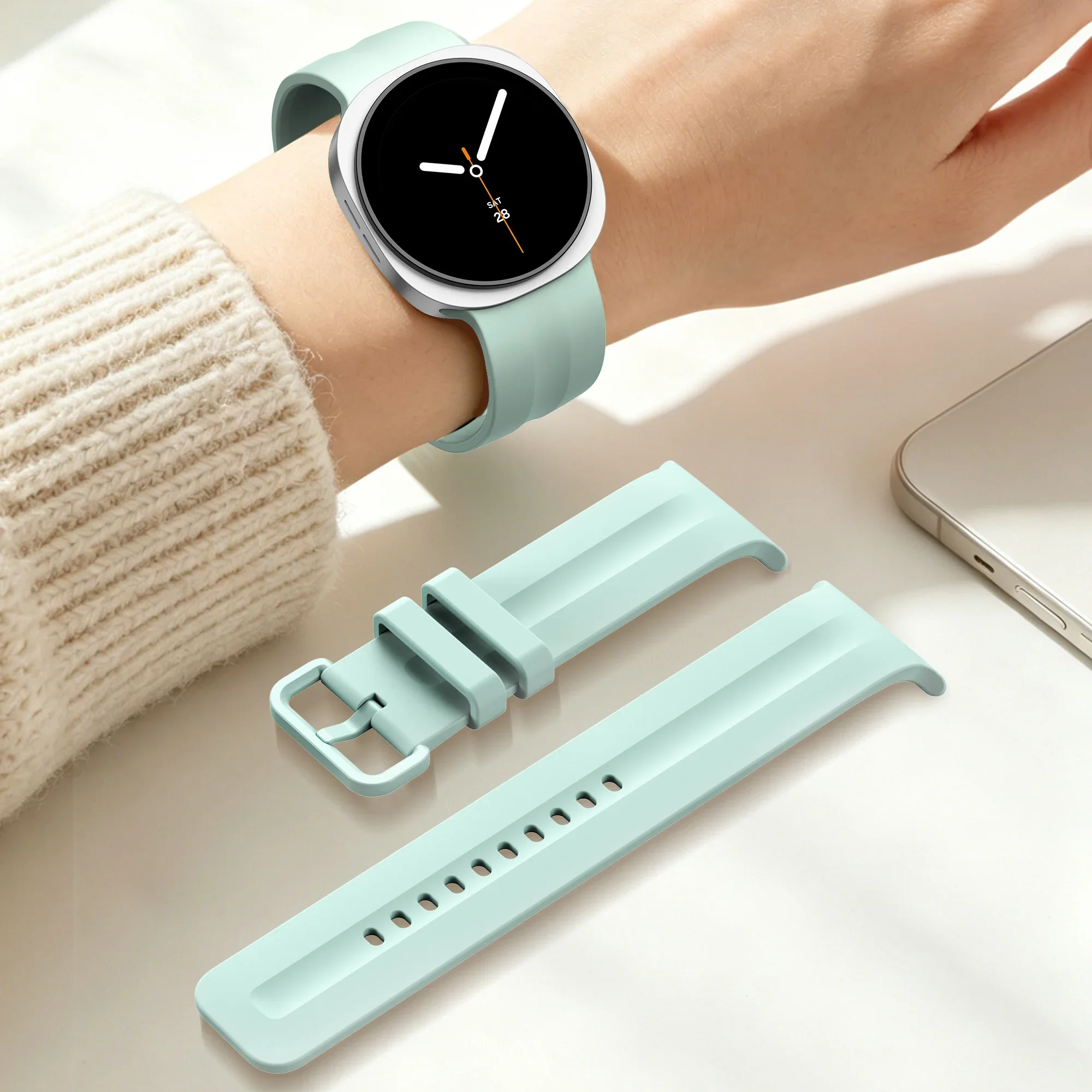 Фото Официальный силиконовый ремешок 1:1 для Samsung Galaxy Watch 9/8 40 мм 44 мм, мягкий браслет для Galaxy Watch 8 Classic 46 мм. №3