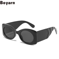 boyarn new oval sunglasses steampunk trend personalized wide leg glasses versatile jelly sunglasses eyewear for wome