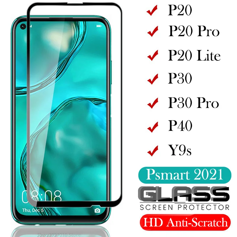 Защитное стекло 9H для P40 P20 P30 Lite Psmart 2021 защитный чехол Huawei P20pro P 40 30 20 Light Y9s пленка