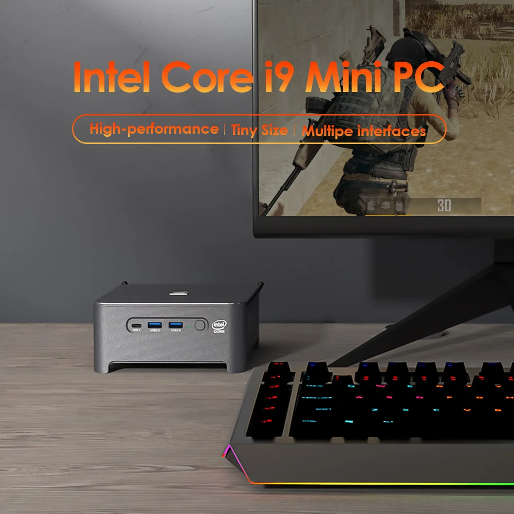 Новый мини-компьютер NUC Intel i9 10980HK i9-9880H 8 Core 2 LAN TPM2.0 Windows 11/10 * DDR4 NVMe игровой ПК HDMI Type-C