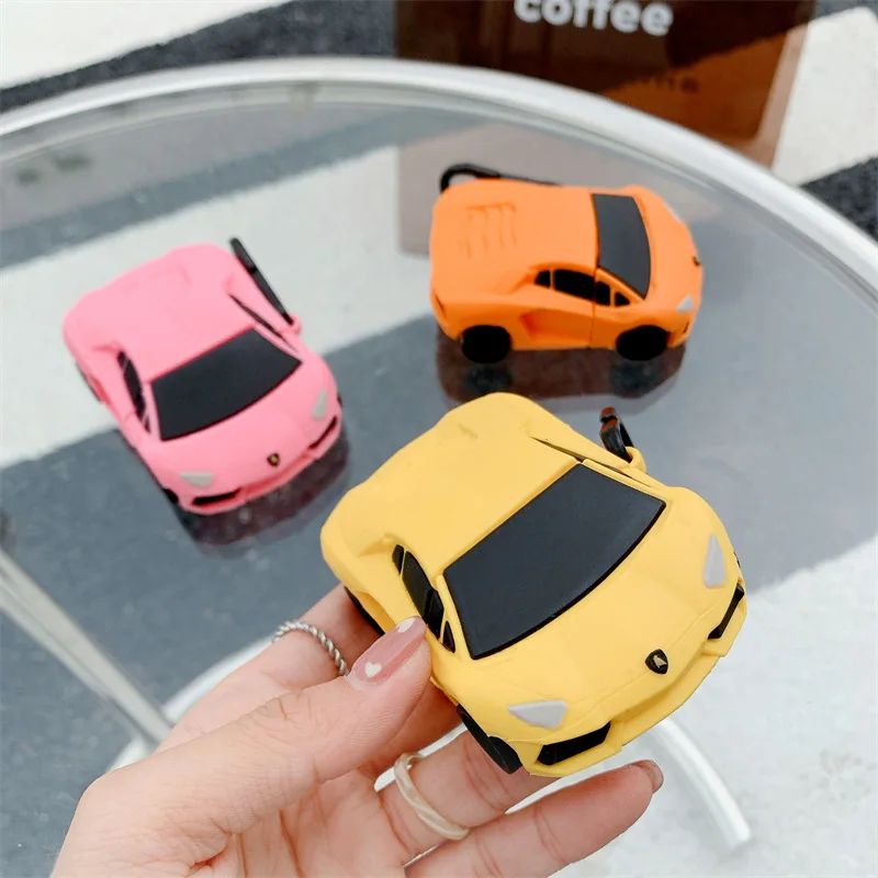 Cases For AirPods pro case sports car shape cover air pods 3 Pure color silicone Silica gel soft shell airpod 2 1 Earphone case enlarge