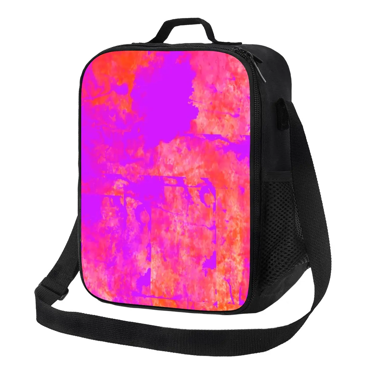

Brush Print Lunch Bag Abstract Vintage Fashion Lunch Box Outdoor Picnic Convenient Tote Food Bags Print Cooler Bag
