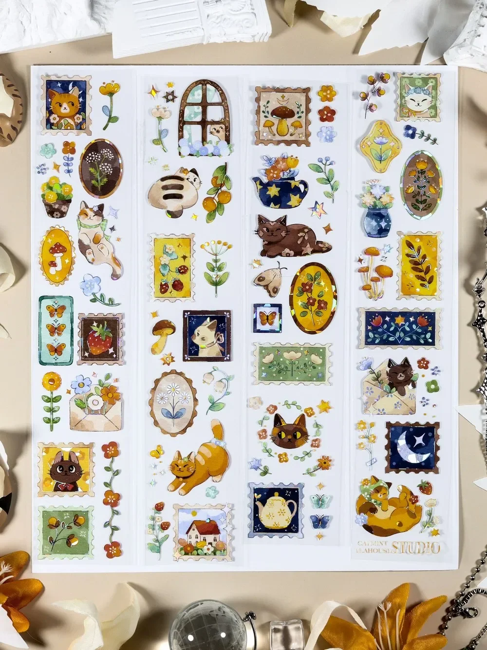 Kawaii Cats and Stamps Washi ленты