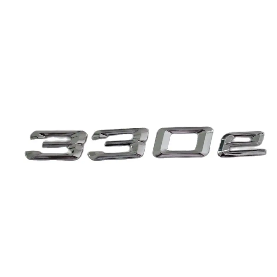 

Chrome Shiny Silver ABS Number Letters Word Car Trunk Badge Emblems Decal Sticker for BMW 3 Series 330e