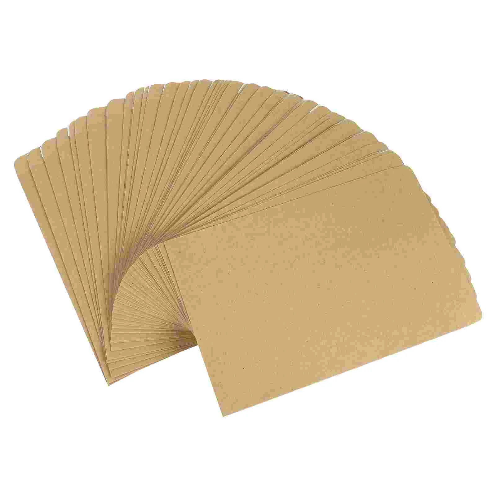 

50Pcs Vintage Kraft Envelopes Glue-free Self-sealing File Bags (Khaki)