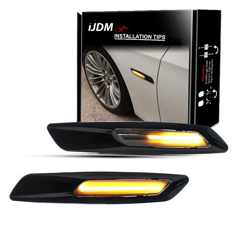 Dynamic Amber 12V LED Side Marker Lights Turn Signal Lamp For BMW 1 3 5 Series F30 E90 E91 E92 E93 E46 E60 E61 For BMW F10 Style