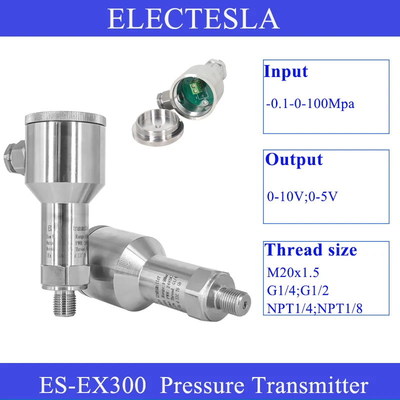 1.6Mpa Pressure Explosion-proof Diffused Silicon Pressure Transmitter M20*1.5 Anti-explosion Absolute 0-10V Pressure Transducer