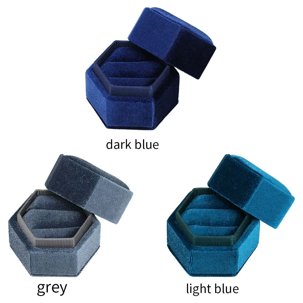 Бархатная шкатулка для ювелирных изделий шестиугольной формы коробка хранения