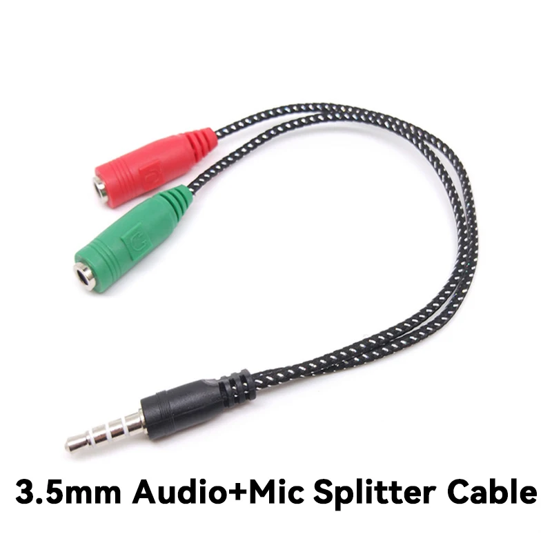 

Кабель-разветвитель 3,5 мм со штекером 3,5 мм на 2 порта 3,5 мм с гнездом AUX для ПК и ноутбуков