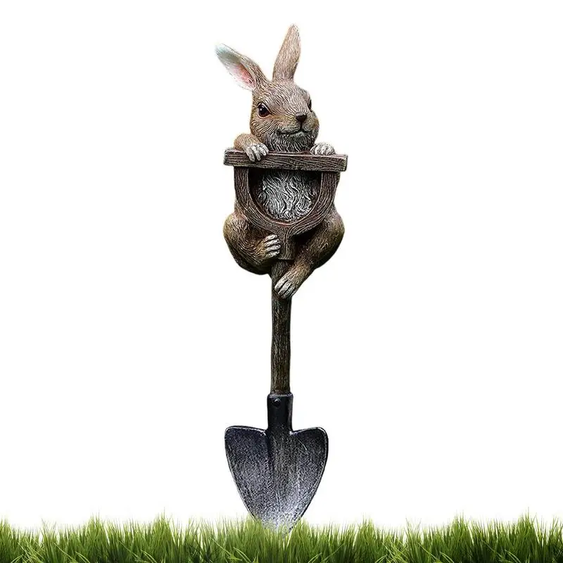 

Resin Garden Figurines Hand Painted Yard Figurine Decor 4 Styles Lawn Decoration Outdoor Statue With Shovel For Yards Patios