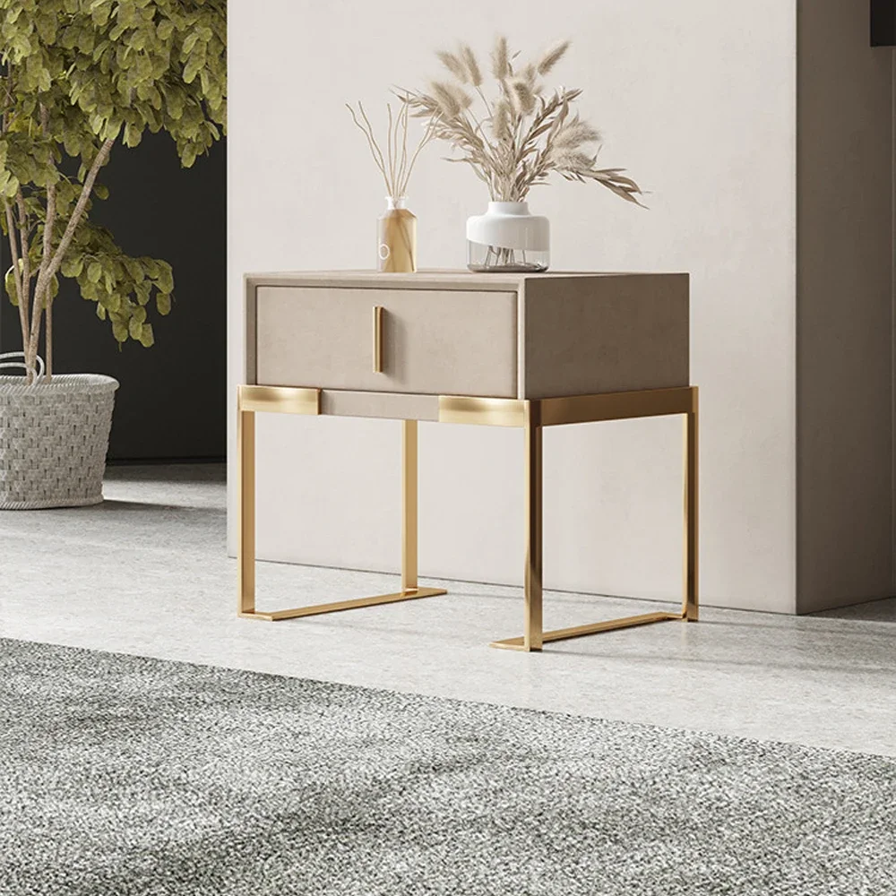 Роскошная современная бархатная кожаная тумбочка синего зеленого золотого