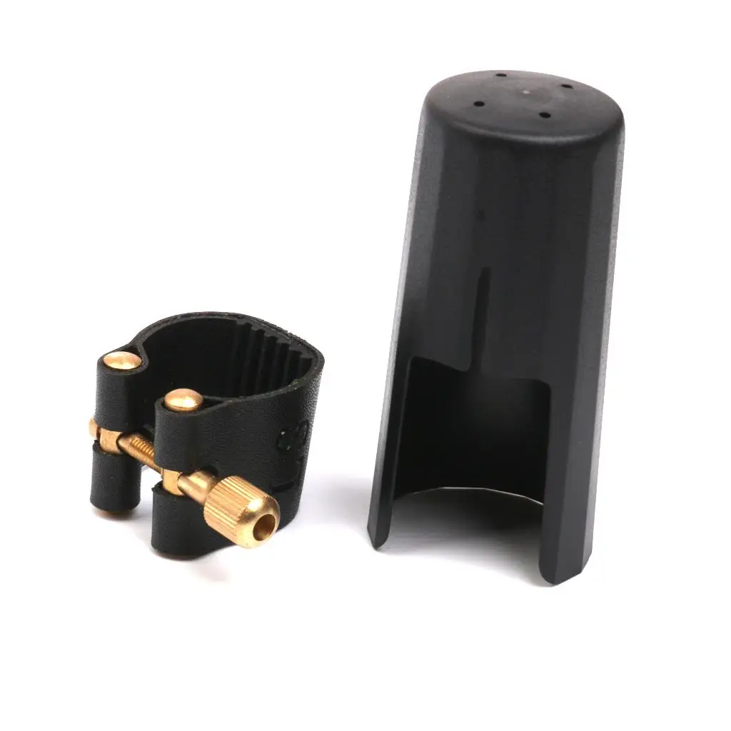 

Alto Saxophone Sax Mouthpiece Cover with PU Ligature Black