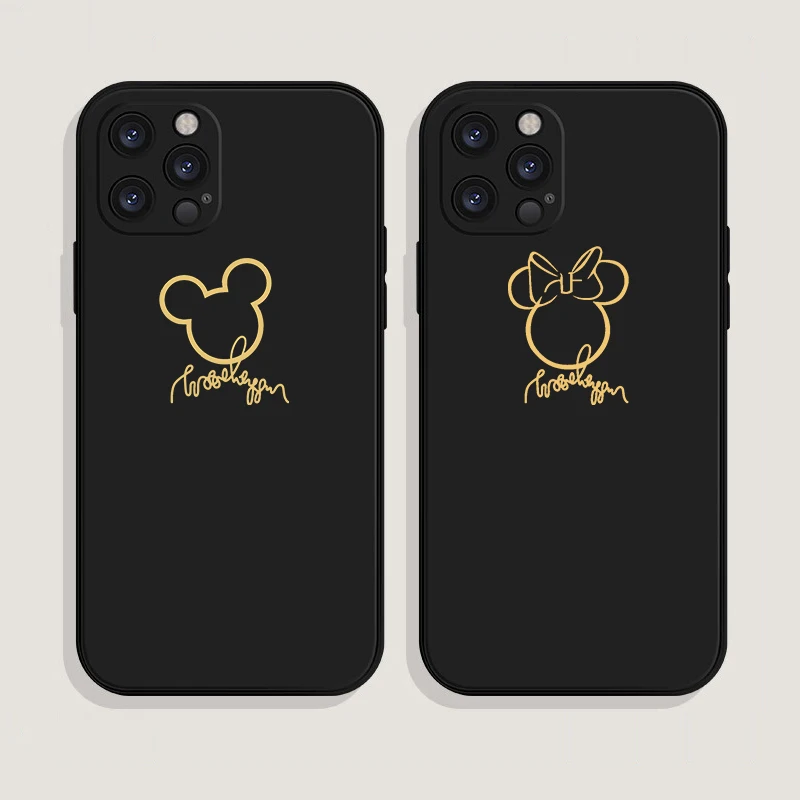 

Cartoon line mouse white phone case for iphone 11 13pro 12 14PRO X XS Max XR 7 8 Plus 13 14plus mickyes matte soft TPU Cover