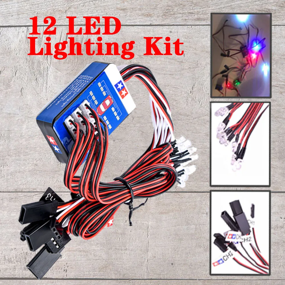 

Steering Brake Simulation Flash Light for 1/10 Scale Models Car RC 12 LED Lighting KitYokomo Tamiya HSP HPI AXIAL RC4WD Traxxas