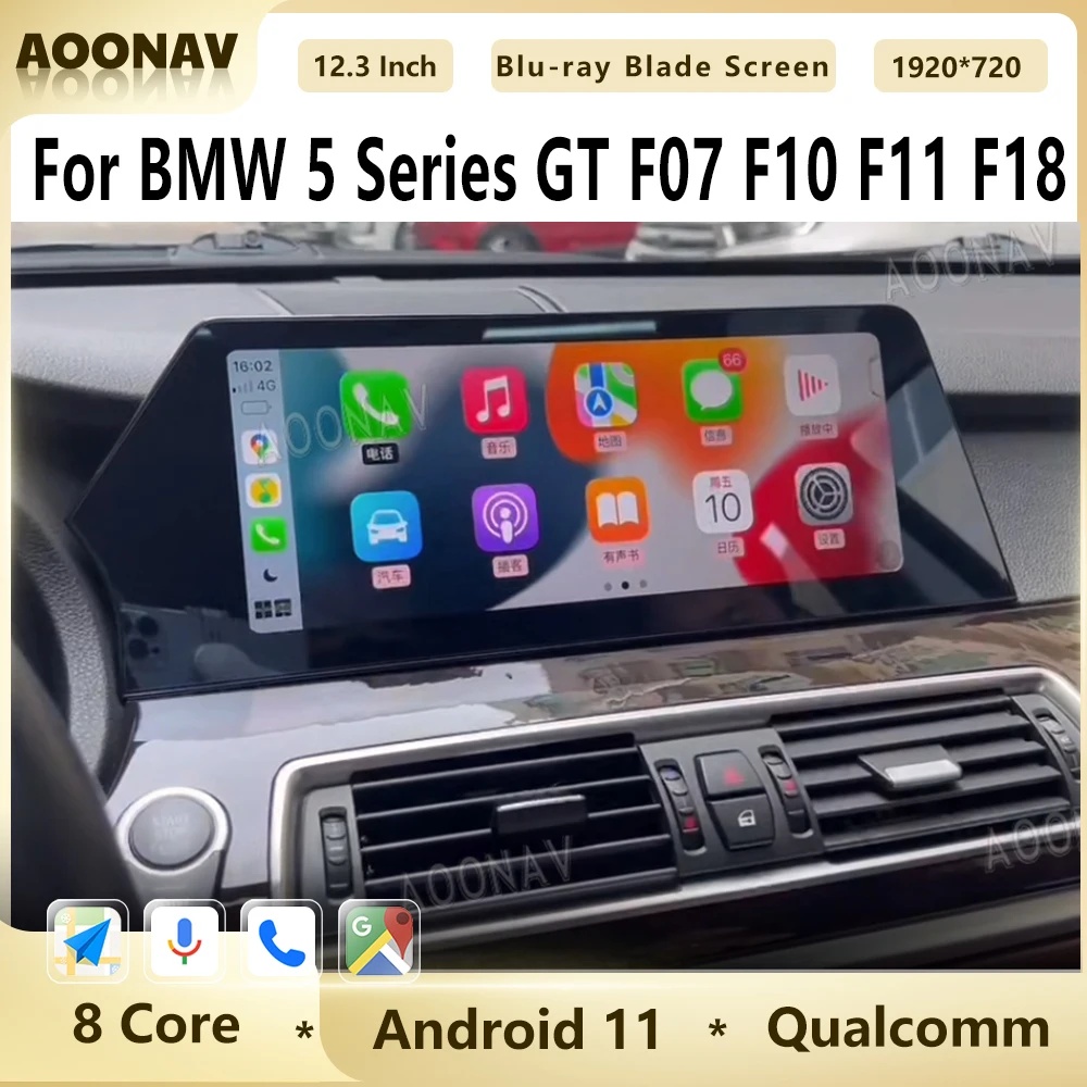 

Android 12 Car Radio Blu-ray Blade Screen For BMW 5 Series GT F07 F10 F11 F18 2010-2017 GPS Navi Multimedia Video Player Carplay