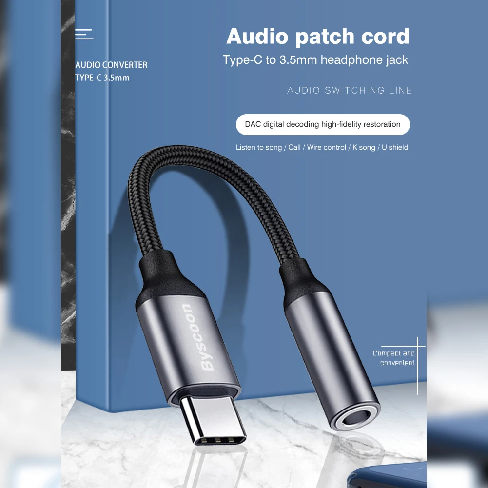 Адаптер Byscoon USB Type C На Aux 3 5 Мм Аудиокабель-конвертер Для Samsung Galaxy S21 Ultra S20 Note 20