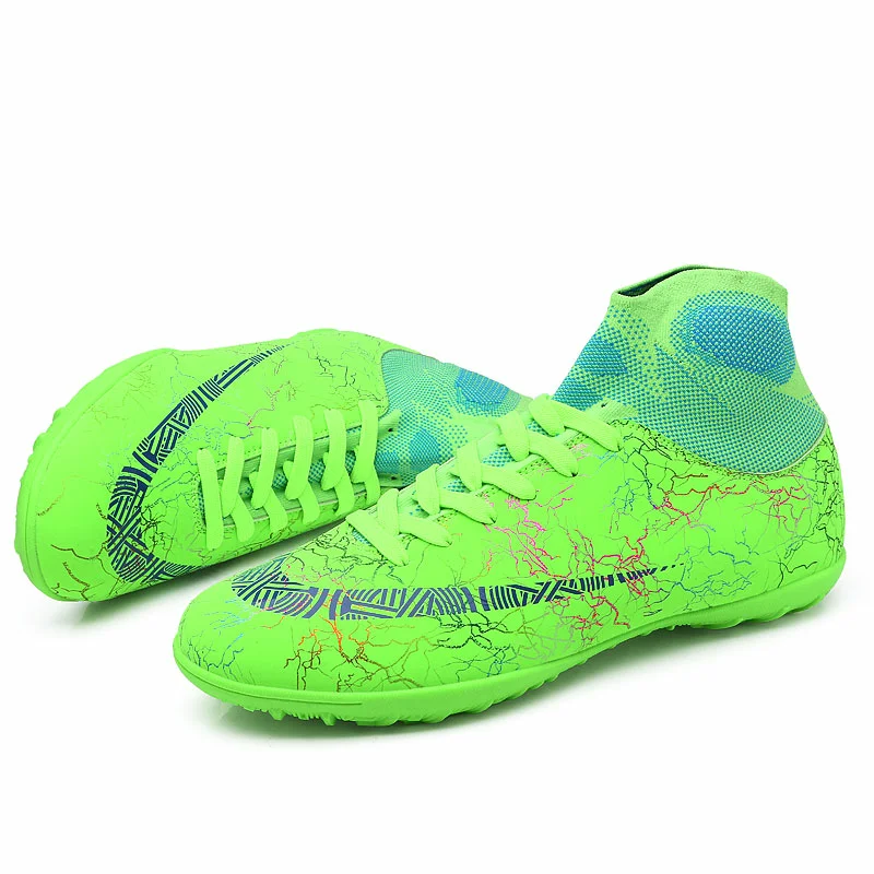 Men's High Ankle AG/FG Sole Outdoor Cleats Football Boots Shoes Soccer Cleats Women Training Free Shipping Football Boots