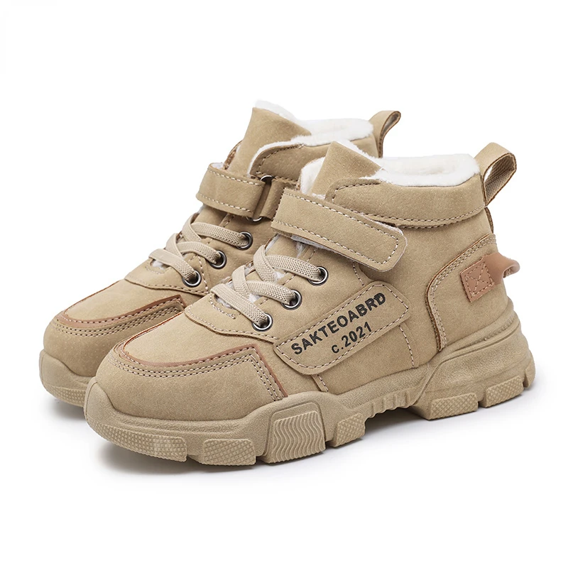 

Winter Children's Boots Plus Velvet Warm Boys Girls Shoes Non-slip Waterproof Toddler Boots New Kids Outdoor Shoes