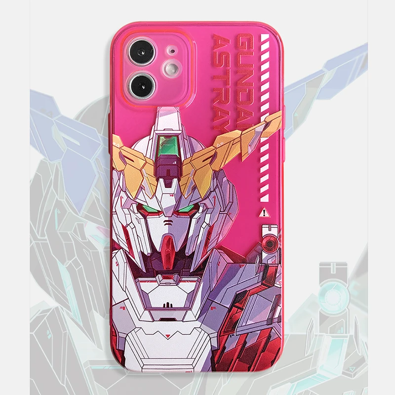 

Hot GUNDAM Fluorescent Color Transparent Phone Case For IPhone 13 Mini 12 11 Pro Max Xs X Xr 7 8 Plus Se 2020 Clear Cover Funda