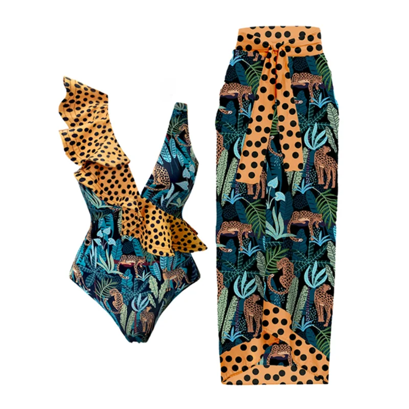 

Female Retro Swimsuit Holiday Beachwear Asymmetrical Swimwear Designer Bathing Suit Vintage Summer Surf Wear