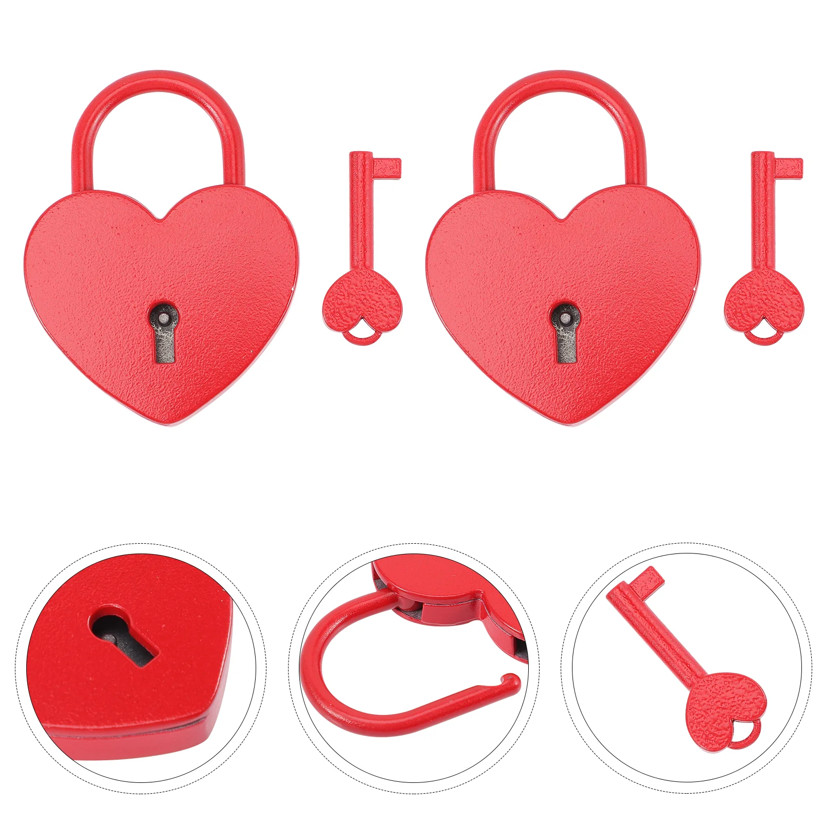 

2 Pcs Travel Bags Lock Metal Mini Miniture Decoration Everlasting Love Luggage Heart Shape Padlocks Handbag