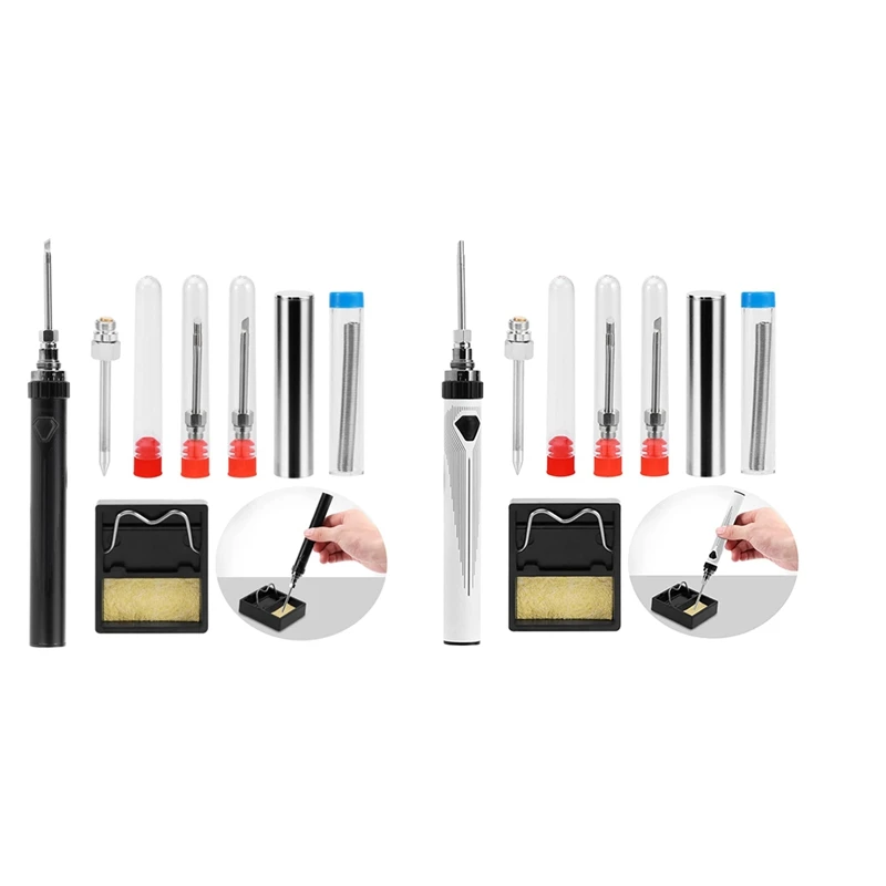 Digital Soldering Iron Tool Set, Cordless Solder Tool Adjustable Temperature, Built-In 1300Mah Battery,USB Charging