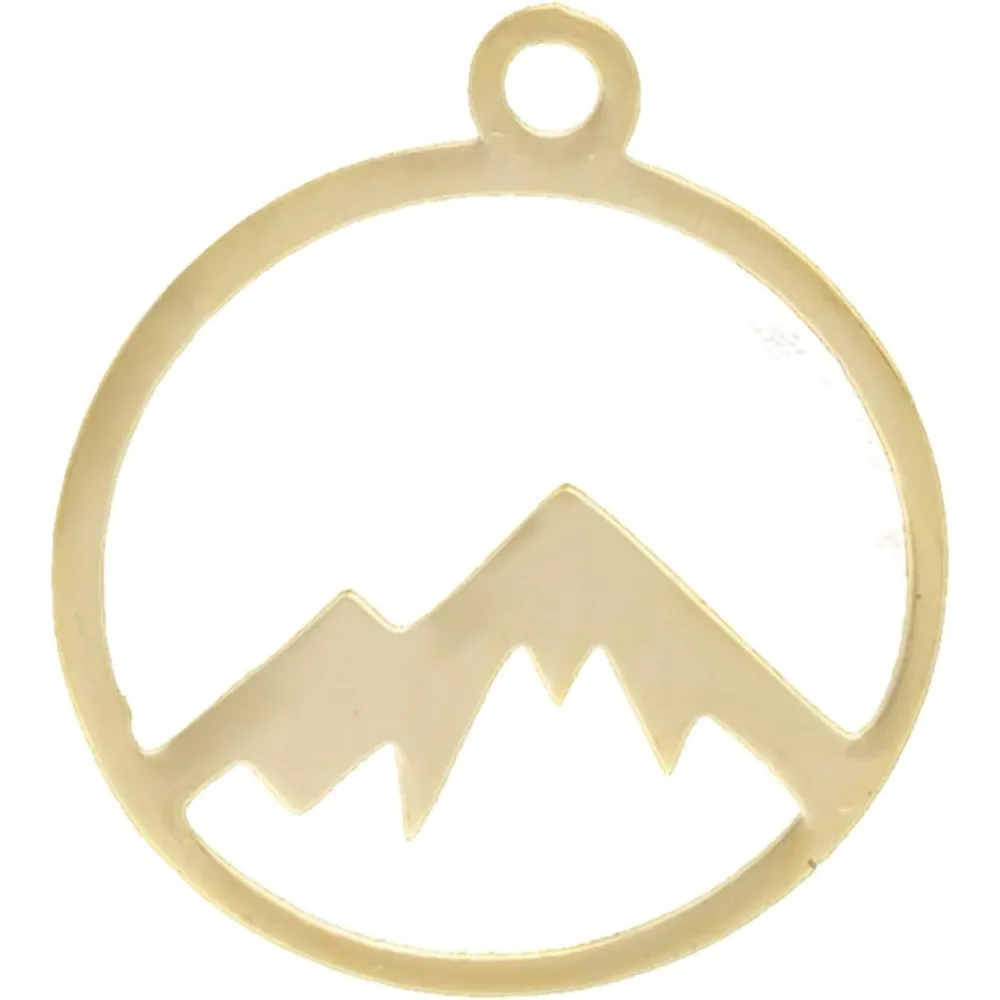 5 шт. кулон из нержавеющей стали с золотой горной пиковая круглая подвеска
