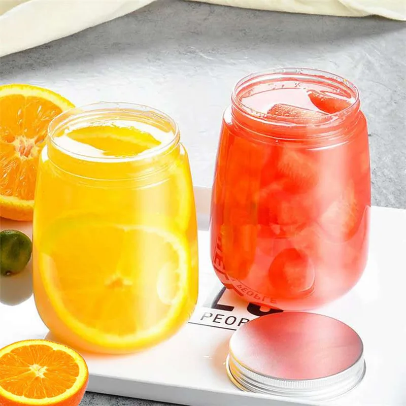 500ml Glass Master Thai Tea Cup Milk U-shaped Fat Bottle Enzyme Aluminum Cap Cute Water Drinkware |