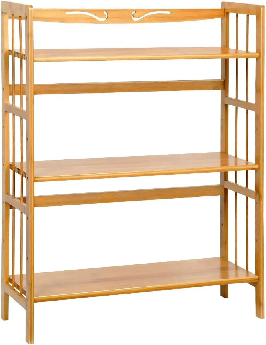 

Bamboo Shelf, 3-Tier Bookshelf Bookcase, Free-Standing Storage Shelf, Plant Flower Stand, Max Load 35LBS Per Shelf, Utility Shel