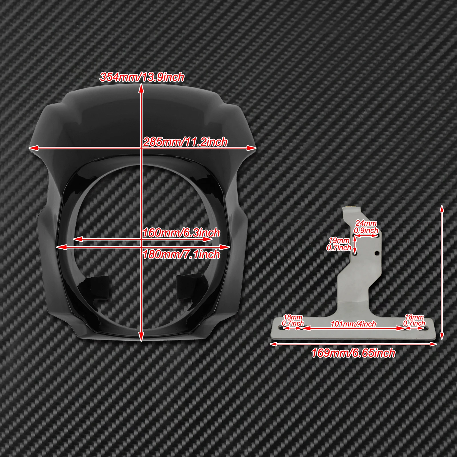 Мотоцикл ABS передняя фара обтекатель покрытие глянцевый черный/матовый черный