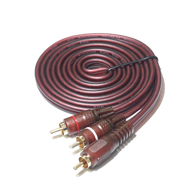 1.5M RCA Male to 2 RCA Male  Y Splitter Digital Stereo Audio Cable Dual RCA Plug for Subwoofer, Home Theater, Hi-Fi Audio System